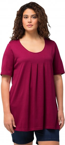 Ulla Popken Essential Front Pleat Tee Magnolia Red - Μπλουζάκια - 