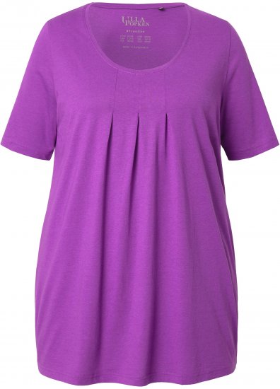 Ulla Popken Essential Front Pleat Tee Purple - Μπλουζάκια - 