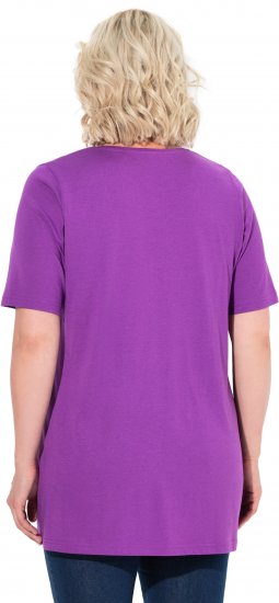 Ulla Popken Essential Front Pleat Tee Purple - Μπλουζάκια - 