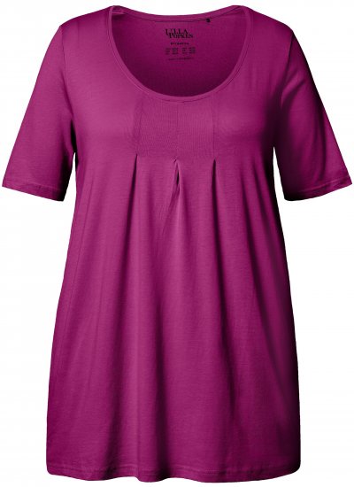 Ulla Popken Essential Front Pleat Tee Berry - Μπλουζάκια - 