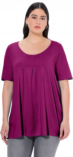 Ulla Popken Essential Front Pleat Tee Berry - Μπλουζάκια - 