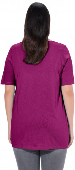 Ulla Popken Essential Front Pleat Tee Berry - Μπλουζάκια - 