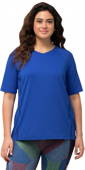 Ulla Popken Piping Accent Functional UVP 50+ Stretch Knit Top Royal Blue - Μπλουζάκια - 