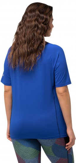 Ulla Popken Piping Accent Functional UVP 50+ Stretch Knit Top Royal Blue - Μπλουζάκια - 