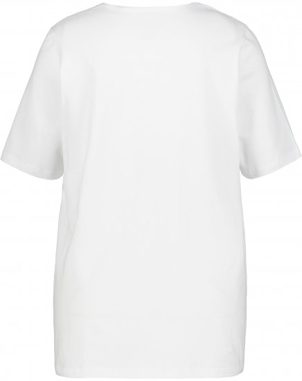 Ulla Popken Essential Notch Neck Stretch Tee Snow White - Μπλουζάκια - 