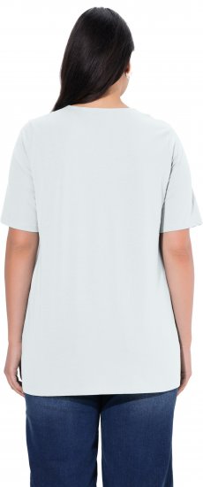 Ulla Popken Essential Notch Neck Stretch Tee Snow White - Μπλουζάκια - 