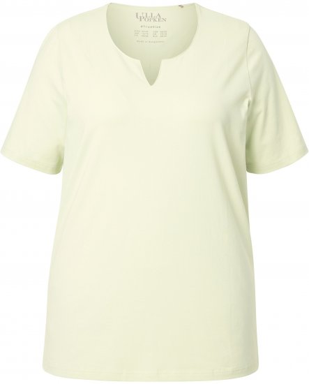 Ulla Popken Essential Notch Neck Stretch Tee Pistachio - Μπλουζάκια - 