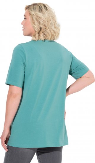 Ulla Popken Essential Notch Neck Stretch Tee Pale Green - Μπλουζάκια - 