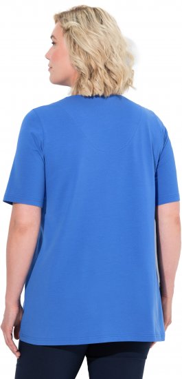 Ulla Popken Essential Notch Neck Stretch Tee Peacock Blue - Μπλουζάκια - 