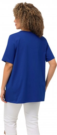 Ulla Popken Essential Notch Neck Stretch Tee Cobalt Blue - Μπλουζάκια - 
