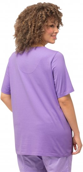 Ulla Popken Essential Notch Neck Stretch Tee Pale Lilac - Μπλουζάκια - 