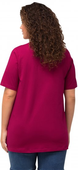 Ulla Popken Essential Notch Neck Stretch Tee Magnolia Red - Μπλουζάκια - 
