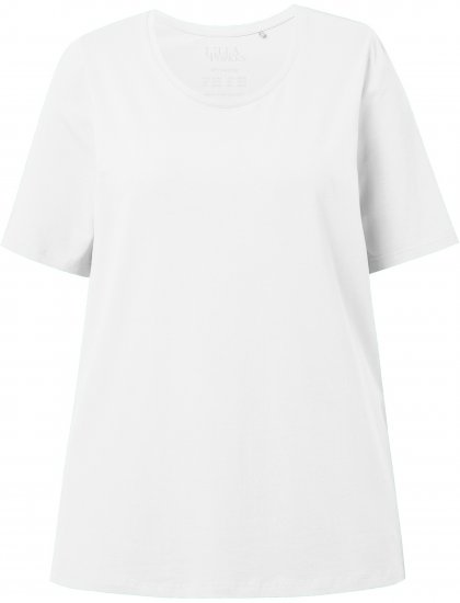 Ulla Popken Essential Round Neck Stretch Tee Snow White - Μπλουζάκια - 
