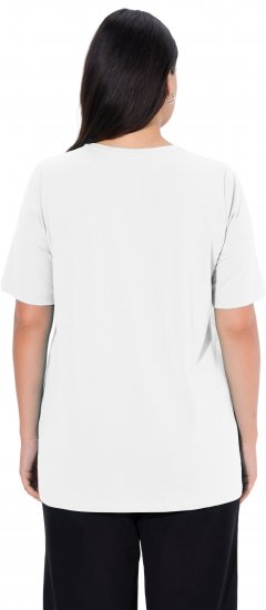 Ulla Popken Essential Round Neck Stretch Tee Snow White - Μπλουζάκια - 