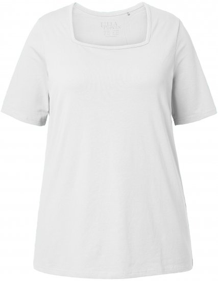 Ulla Popken Essential Square Neck Stretch Tee Snow White - Μπλουζάκια - 
