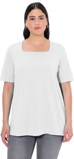 Ulla Popken Essential Square Neck Stretch Tee Snow White - Μπλουζάκια - 