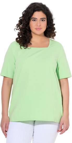 Ulla Popken Essential Square Neck Stretch Tee Light Green - Μπλουζάκια - 