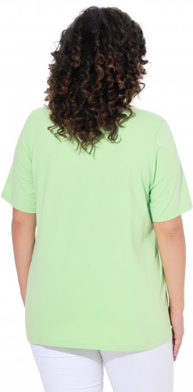 Ulla Popken Essential Square Neck Stretch Tee Light Green - Μπλουζάκια - 