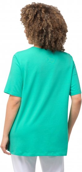 Ulla Popken Essential Square Neck Stretch Tee Turquoise Green - Μπλουζάκια - 