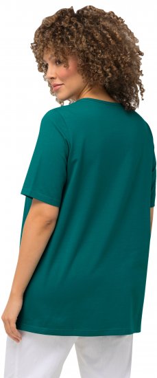 Ulla Popken Essential Square Neck Stretch Tee Emerald - Μπλουζάκια - 
