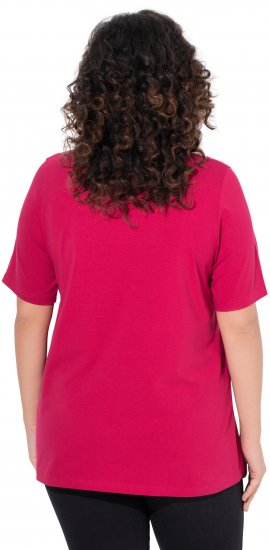 Ulla Popken Essential Square Neck Stretch Tee Dark Raspberry - Μπλουζάκια - 