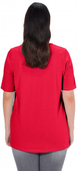 Ulla Popken Essential Square Neck Stretch Tee Red - Μπλουζάκια - 
