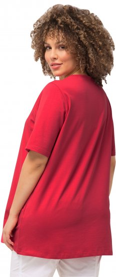 Ulla Popken Essential Square Neck Stretch Tee Dark Pink - Μπλουζάκια - 