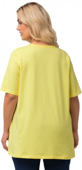 Ulla Popken Essential Square Neck Stretch Tee Lemon Yellow - Μπλουζάκια - 