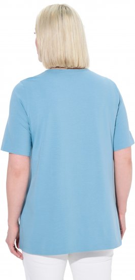 Ulla Popken Essential Square Neck Stretch Tee Light Teal - Μπλουζάκια - 