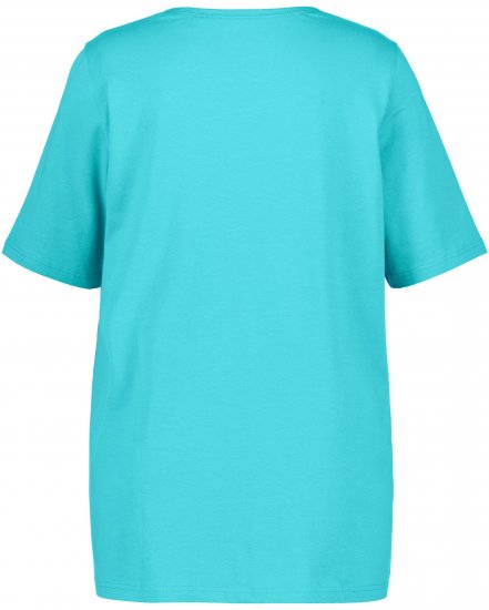 Ulla Popken Essential Square Neck Stretch Tee Deep Aqua - Μπλουζάκια - 