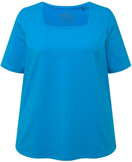 Ulla Popken Essential Square Neck Stretch Tee Sapphire Blue - Μπλουζάκια - 