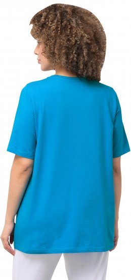 Ulla Popken Essential Square Neck Stretch Tee Sapphire Blue - Μπλουζάκια - 
