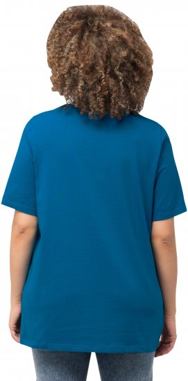 Ulla Popken Essential Square Neck Stretch Tee Medium Blue - Μπλουζάκια - 