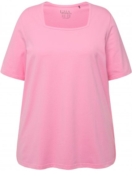 Ulla Popken Essential Square Neck Stretch Tee Light Pink - Μπλουζάκια - 