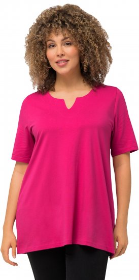 Ulla Popken Essential Square Neck Stretch Tee Fuchsia Pink - Μπλουζάκια - 