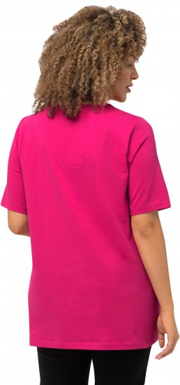 Ulla Popken Essential Square Neck Stretch Tee Fuchsia Pink - Μπλουζάκια - 