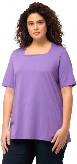 Ulla Popken Essential Square Neck Stretch Tee Pale Lilac - Μπλουζάκια - 