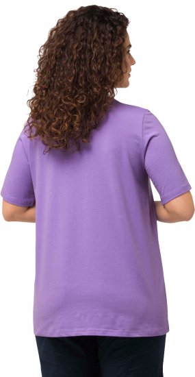 Ulla Popken Essential Square Neck Stretch Tee Pale Lilac - Μπλουζάκια - 