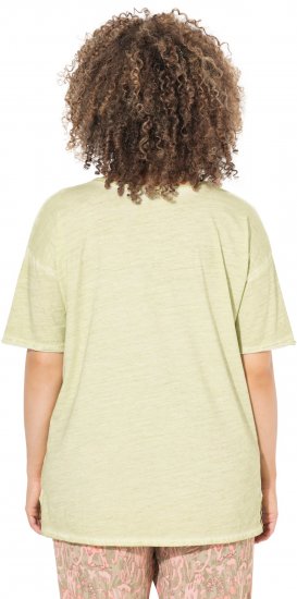 Ulla Popken Cold Dye Ruffle Edge Pocket Tee Pistachio - Μπλουζάκια - 