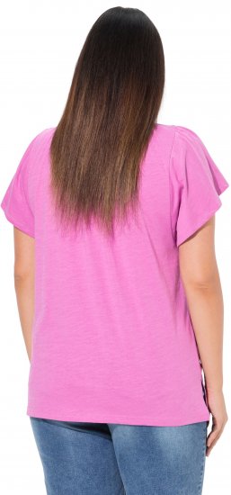 Ulla Popken Wing Sleeve V-Neck Tee Cool Pink - Μπλουζάκια - 