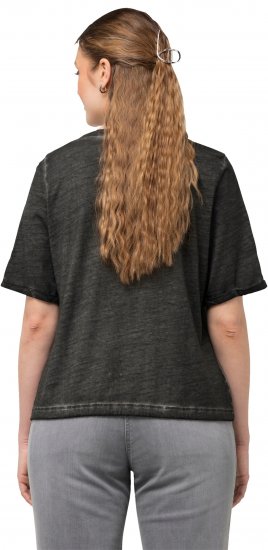 Ulla Popken Cold Dyed Sweetheart Neckline Short Sleeve Tee Graphite Grey - Μπλουζάκια - 