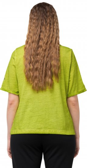 Ulla Popken Cold Dyed Sweetheart Neckline Short Sleeve Tee Apple Green - Μπλουζάκια - 