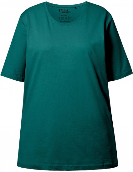 Ulla Popken Basic Round Neck Short Sleeve Relaxed Fit T-Shirt Teal Green - Μπλουζάκια - 