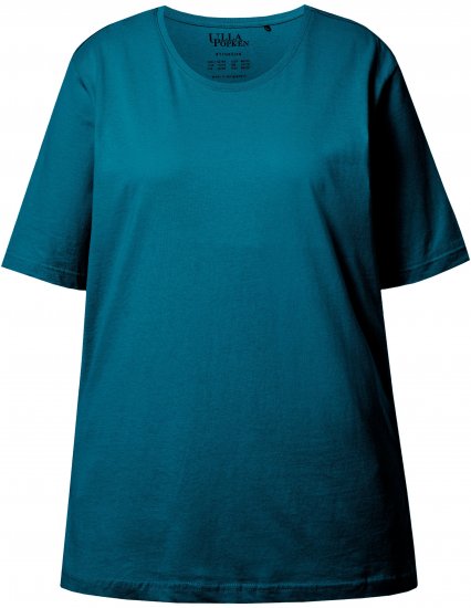 Ulla Popken Basic Round Neck Short Sleeve Relaxed Fit T-Shirt Dark Green - Μπλουζάκια - 