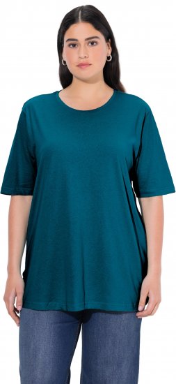 Ulla Popken Basic Round Neck Short Sleeve Relaxed Fit T-Shirt Dark Green - Μπλουζάκια - 