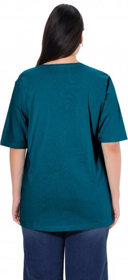 Ulla Popken Basic Round Neck Short Sleeve Relaxed Fit T-Shirt Dark Green - Μπλουζάκια - 