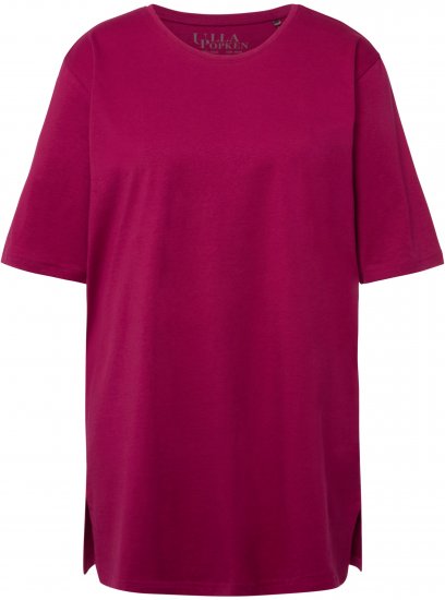 Ulla Popken Basic Round Neck Short Sleeve Relaxed Fit T-Shirt Magnolia Red - Μπλουζάκια - 