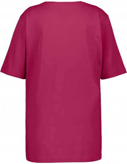 Ulla Popken Basic Round Neck Short Sleeve Relaxed Fit T-Shirt Magnolia Red - Μπλουζάκια - 