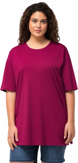 Ulla Popken Basic Round Neck Short Sleeve Relaxed Fit T-Shirt Magnolia Red - Μπλουζάκια - 