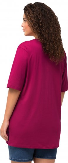 Ulla Popken Basic Round Neck Short Sleeve Relaxed Fit T-Shirt Magnolia Red - Μπλουζάκια - 